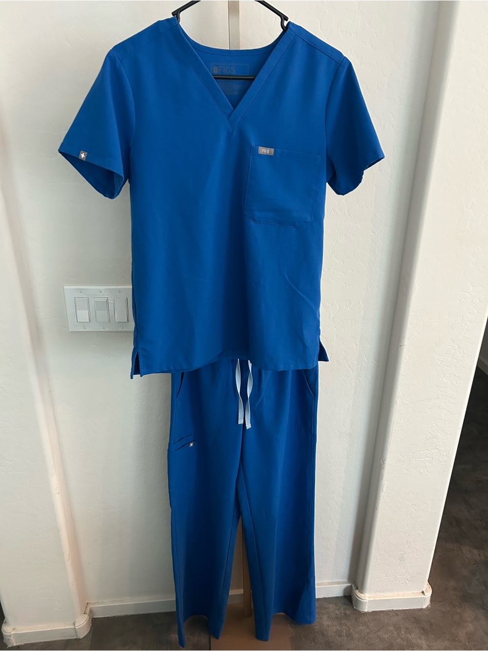 Figs Blue Scrub Set Size Small Tall